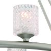 Silver Shaded Ten Light Metal Dimmable Chandelier With White Shades