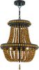 Brown And Black Candle Style Three Light Metal Dimmable Chandelier