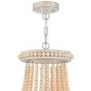 Natural And White Candle Style Three Light Metal Dimmable Chandelier