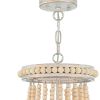 Natural And White Candle Style Three Light Metal Dimmable Chandelier