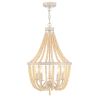 Gold And White Candle Style Five Light Metal Dimmable Chandelier