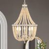 Gold And White Candle Style Five Light Metal Dimmable Chandelier