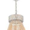 Gold And White Candle Style Six Light Metal Dimmable Chandelier