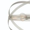 Silver Kitchen Island Six Light Metal Dimmable Chandelier