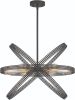 Black And Gold Kitchen Island Six Light Metal Dimmable Chandelier