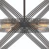 Black And Gold Kitchen Island Six Light Metal Dimmable Chandelier