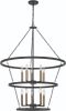 Black And Gold Candle Style Ten Light Metal Dimmable Chandelier