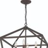 Bronze Candle Style Eight Light Metal Dimmable Chandelier