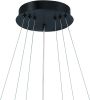 Black Candle Style Three Light Metal LED Dimmable Chandelier
