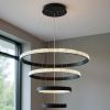 Black Candle Style Four Light Metal LED Dimmable Chandelier
