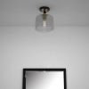 Gray Shaded Metal Dimmable Flush Chandelier With Clear Shades