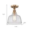Gold Shaded Metal Dimmable Flush Chandelier With Clear Shades
