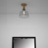 Gold Shaded Metal Dimmable Flush Chandelier With Clear Shades