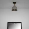 Gray Shaded Metal Dimmable Flush Chandelier With Gold Shades