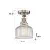 Nickel Shaded Metal Dimmable Flush Chandelier With Clear Shades