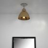Nickel Shaded Metal Dimmable Flush Chandelier With Gold Shades