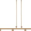 Gold Kitchen Island Four Light Metal and Seeded Glass Dimmable Chandelier With Clear Shades