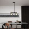 Black And Gray Kitchen Island Two Light Metal Dimmable Chandelier With Gray Shades