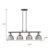 Black And Gray Kitchen Island Four Light Metal Dimmable Chandelier With Gray Shades