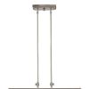 Nickel Kitchen Island Two Light Metal and Transparent Glass Dimmable Chandelier With Clear Shades