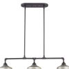 Gray Kitchen Island Three Light Metal Dimmable Chandelier With Gray Shades