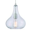 Silver Candle Style Metal Dimmable Chandelier With Clear Shades