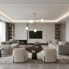 Brass Candle Style Four Light Metal Dimmable Chandelier With White Shades