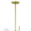 Brass Candle Style Four Light Metal Dimmable Chandelier With White Shades