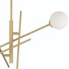 Brass Candle Style Four Light Metal Dimmable Chandelier With White Shades