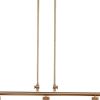 Gold Kitchen Island Three Light Metal Dimmable Chandelier With Gold Shades