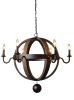 Brown Unique Statement Six Light Metal Chandelier