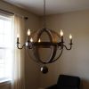 Brown Unique Statement Six Light Metal Chandelier