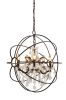 Bronze Unique Statement Five Light Metal Chandelier
