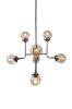 Silver Sputnik Eight Light Metal Chandelier With Clear Shades