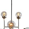 Silver Sputnik Eight Light Metal Chandelier With Clear Shades