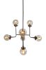 Silver Sputnik Eight Light Metal Chandelier With Clear Shades