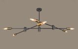 Bronze Sputnik Six Light Metal Chandelier