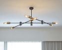 Bronze Sputnik Six Light Metal Chandelier