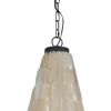 Bronze Unique Statement Three Light Metal Chandelier With White Shades