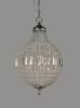 Silver Unique Statement Metal and Crystal Glass Chandelier With Clear Shades