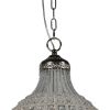 Silver Unique Statement Metal and Crystal Glass Chandelier With Clear Shades