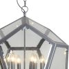 Clear Unique Statement Six Light Metal Chandelier With Clear Shades
