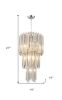 Silver Unique Statement Seven Light Metal and Crystal Glass Chandelier With Clear Shades
