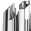 Silver Unique Statement Nine Light Metal and Beveled Glass Chandelier With Silver Shades