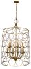 Gold Candle Style Twelve Light Metal Chandelier With Gold Shades