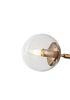 Brass Kitchen Island Five Light Metal and Transparent Glass Chandelier With Clear Shades