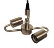 Brass Bulb Two Light Metal Chandelier