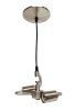 Brass Bulb Two Light Metal Chandelier