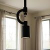 Black Bulb Metal Chandelier