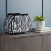 12" Black And White Funky Zebra Pattern Novelty Table Lamp